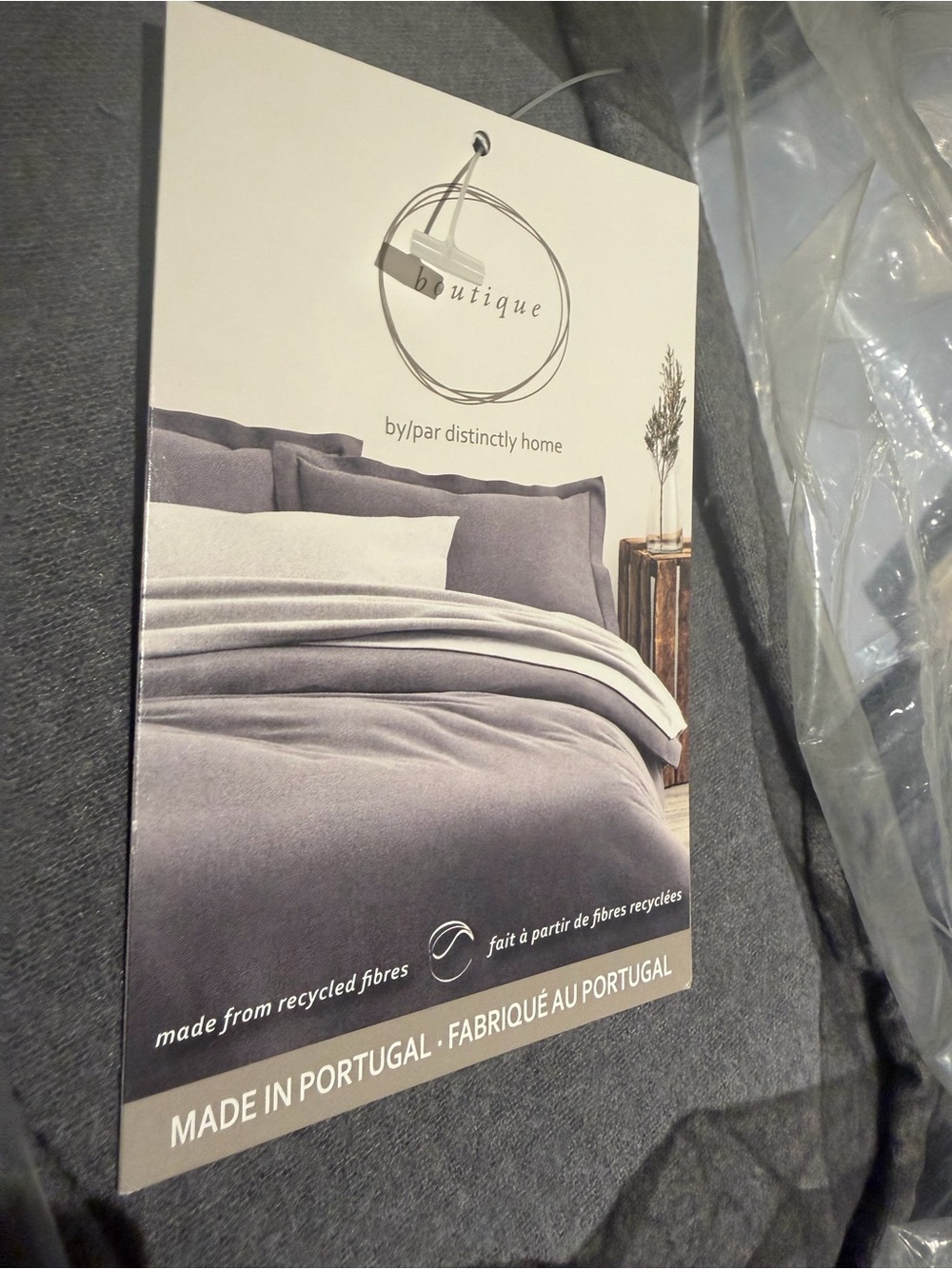 NWT Distinctly Home Boutique Made in Portugal Gray Full 4 piece Bedding Set